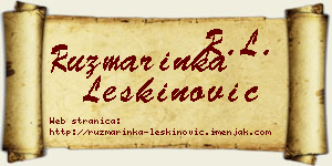 Ruzmarinka Leškinović vizit kartica